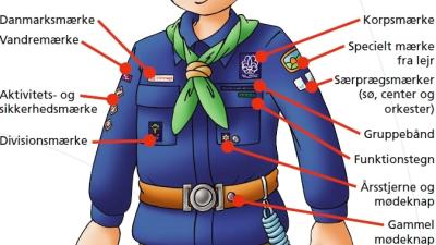 Spejderuniform med mærker